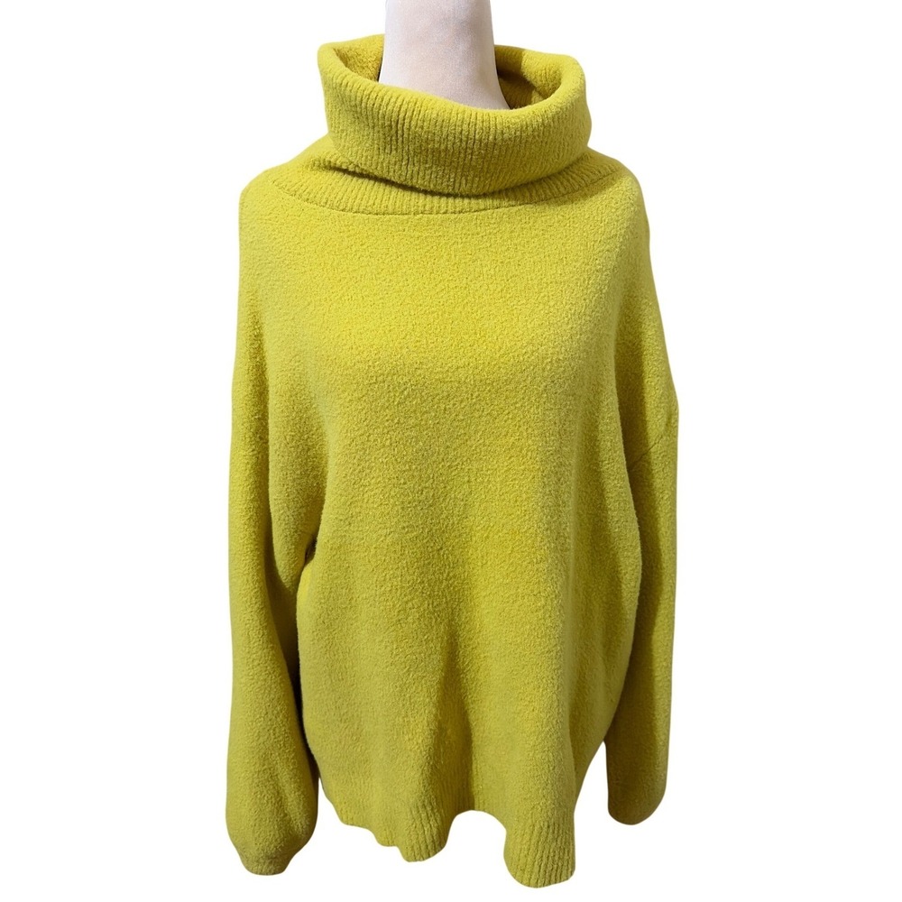 Oliver.O Anthropologie L Marigold Yellow Soft Chunky Turtleneck Sweater Cozy